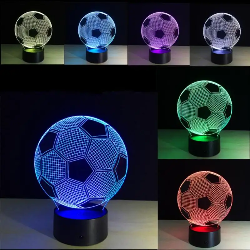 

3D LED Football Night Light 16 Colors LED Table Lamp Soccer Ball Shaped USB Stereoscopic Light Bedside Lamp For Child's Gifts