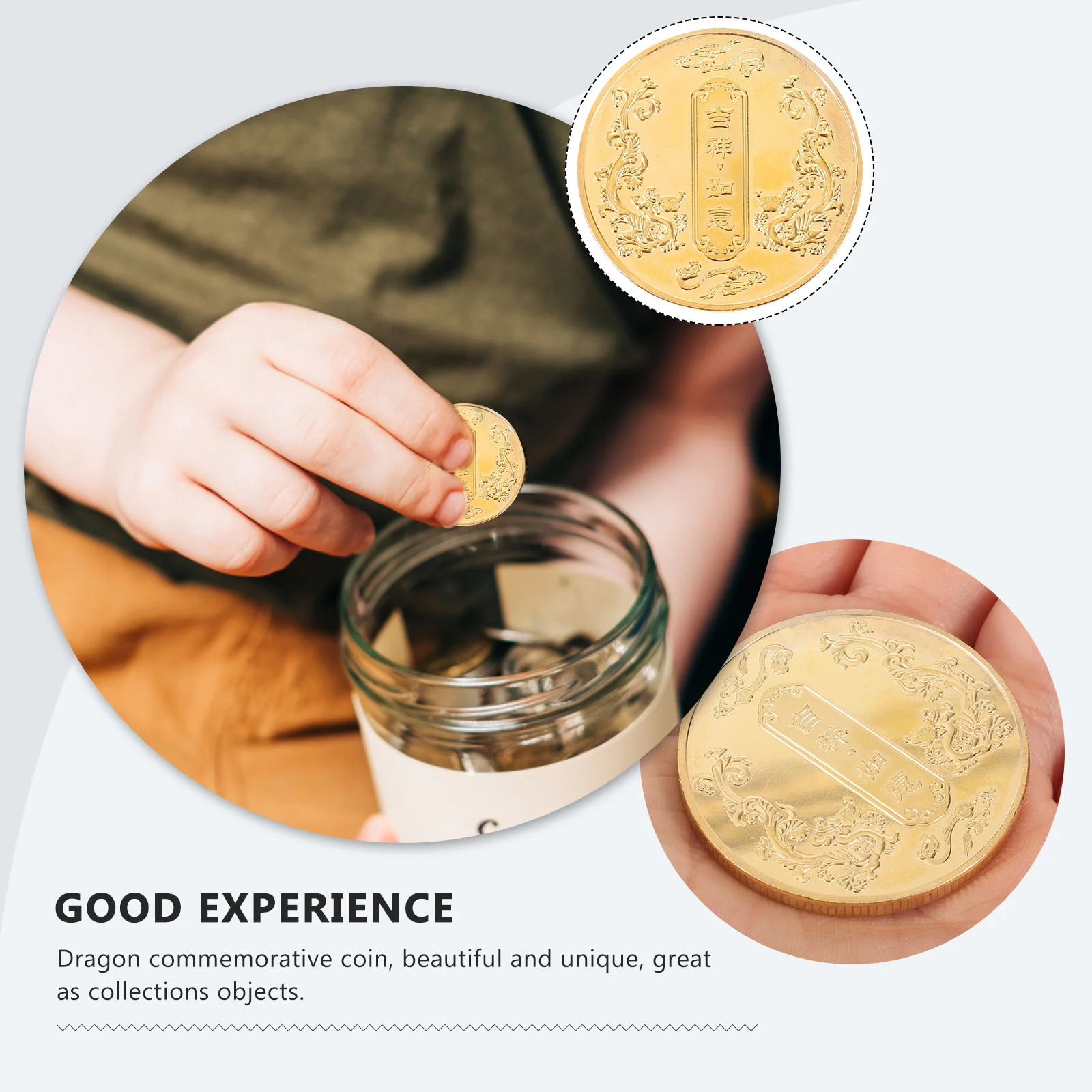 

Chinese Gifts Decor Commemorative Dragon New Year Coins Traditional Alloy Collection Golden Rewards