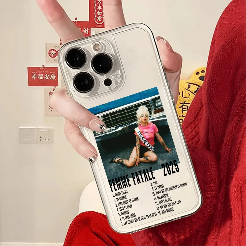 Фото Чехол для телефона с изображением чилийского певца Мон Ларфетте, FUNDA, для iPhone 12, 11, 13, 14, 15, 16, 17 MINI Max Pro Plus, ударопрочный, мягкий, прозрачный, с мягкой задней крышкой №2