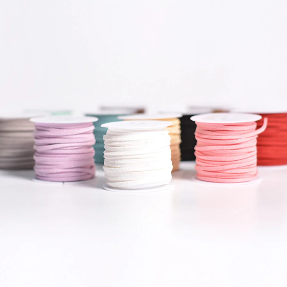 

Cord Suede String Rope Bracelet Faux Thread Beading Diy Making Flat Double Sided Strap Ribbon Colors Waxed Rawhide Jewelry
