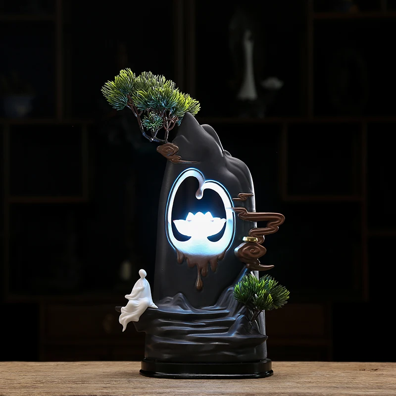 

Back Flow Light Candlee Vessel Vintage Stick Censer Smoke Backflow Spiritual Decor Ceramic Candleario Cascata Room Decor Zen