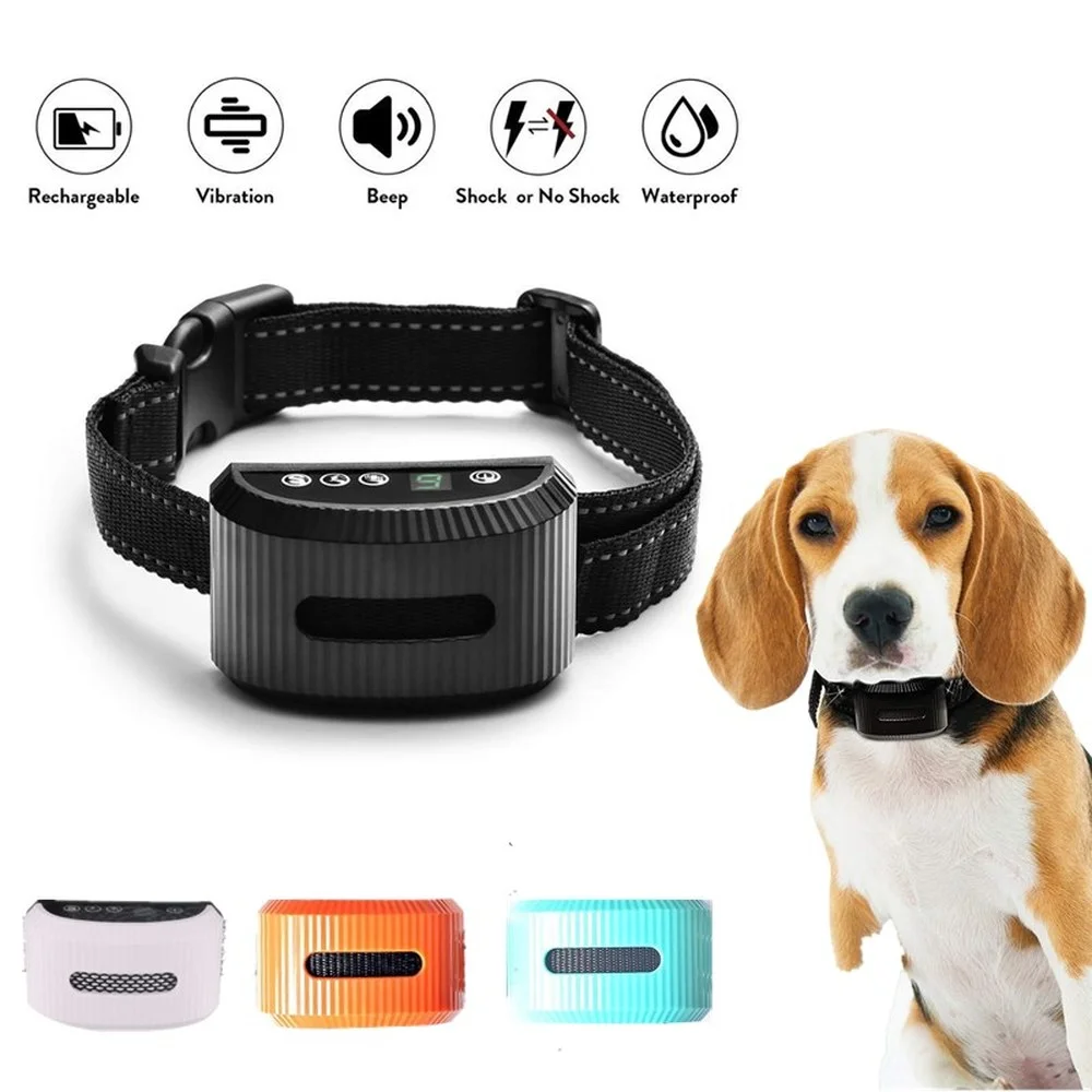 

Pet Bark Stopper Pet Dog Barking Control Collar USB Electric Ultrasonic Dogs Anti-barking Training Collar Waterproof Dog Collar