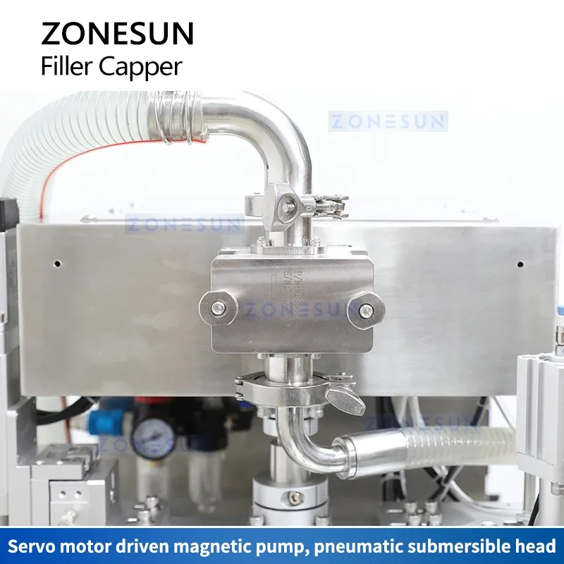 ZONESUN Моноблочный носик машина для наполнения и укупорки шестеренный насос