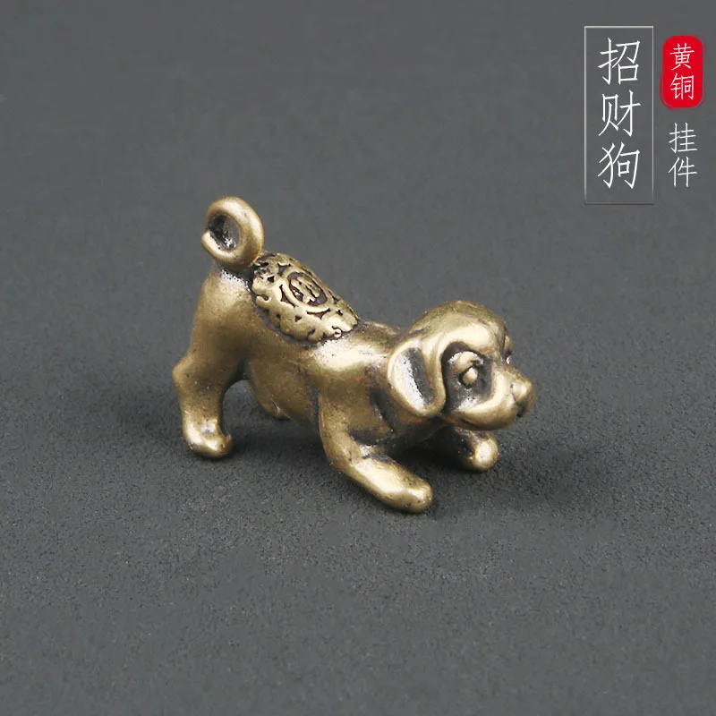 Латунная подвеска wangcai со знаками Зодиака в виде собаки ручная работа старый