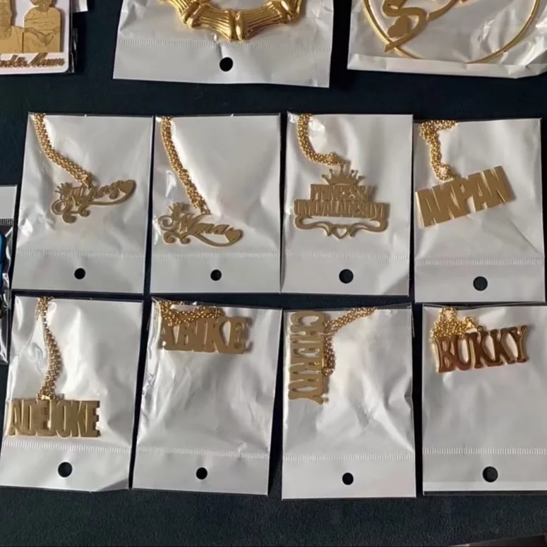 Customized Name Necklace For Men Women Personalized Big Initial Letter Nameplate Pendant Cuban Chain Necklaces Handmade Gifts