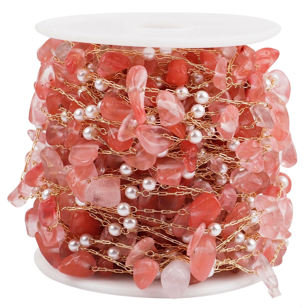 Медные бусины неправильной формы цепочка с жемчужинами 4 мм звенья для бижутерии