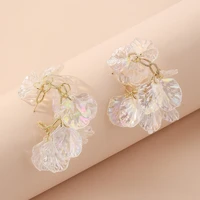 super fairy flowers shell c shape ear ring europe and the us ins fashion temperament personality petals earrings wholesale