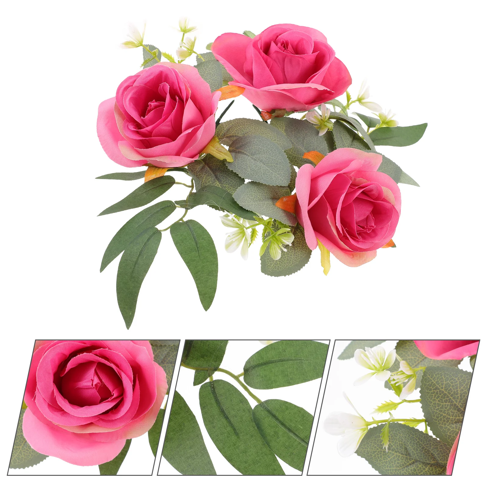 

Candlestick Garland Wedding Ring Artificial Flower Rings Pillars Centerpieces Decorations Ceremony Wreaths