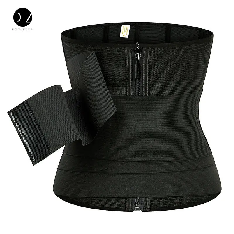 

9 Steel Bones Waist Cincher Trimmer Belt Adjustable Belly Tummy Control Snatch Me Up Wrap Stretch Bands Slim Body Shaper Women