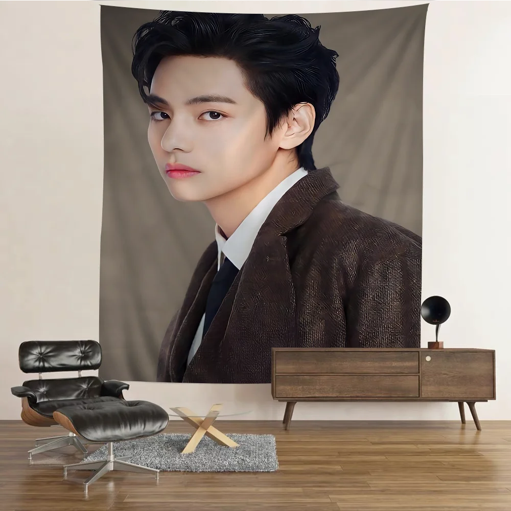 Гобелен Singer Kpop Kim Tae Hyung V гобелен в стиле аниме подвесной Таро хиппи настенная