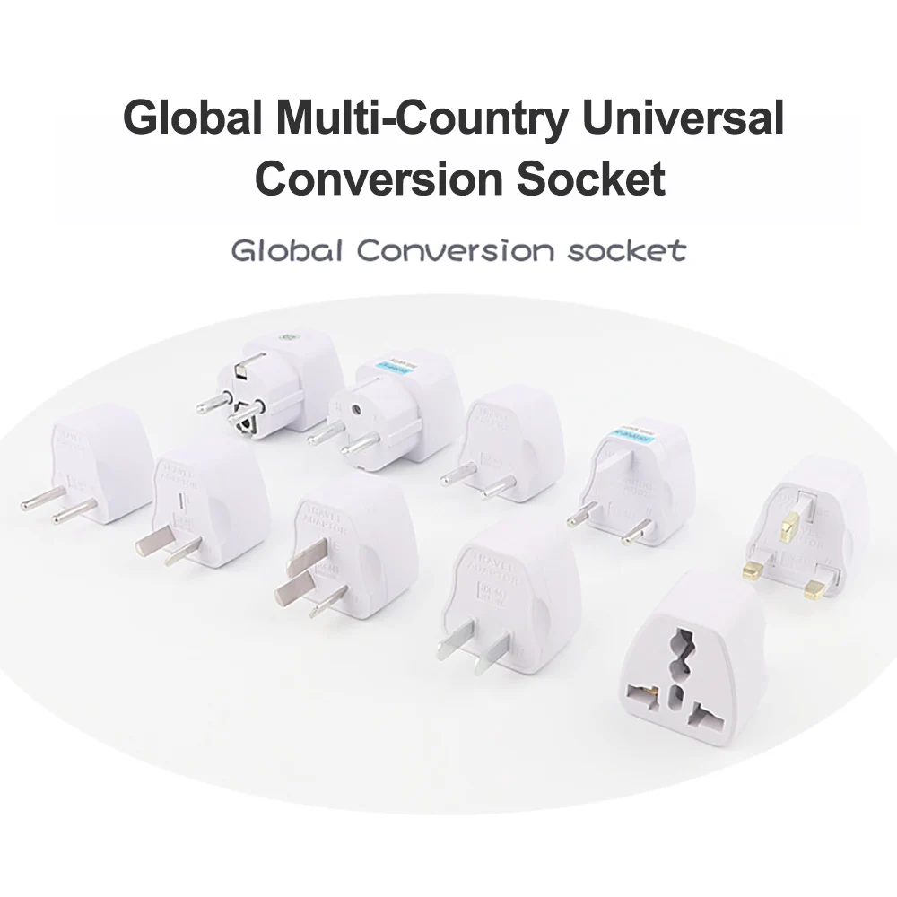

Universal Plug Converter US UK AU KR To EU Travel Adapter High Quality Home Plug Adapter 10A 250V EU Wall Electric Sockets 1pc