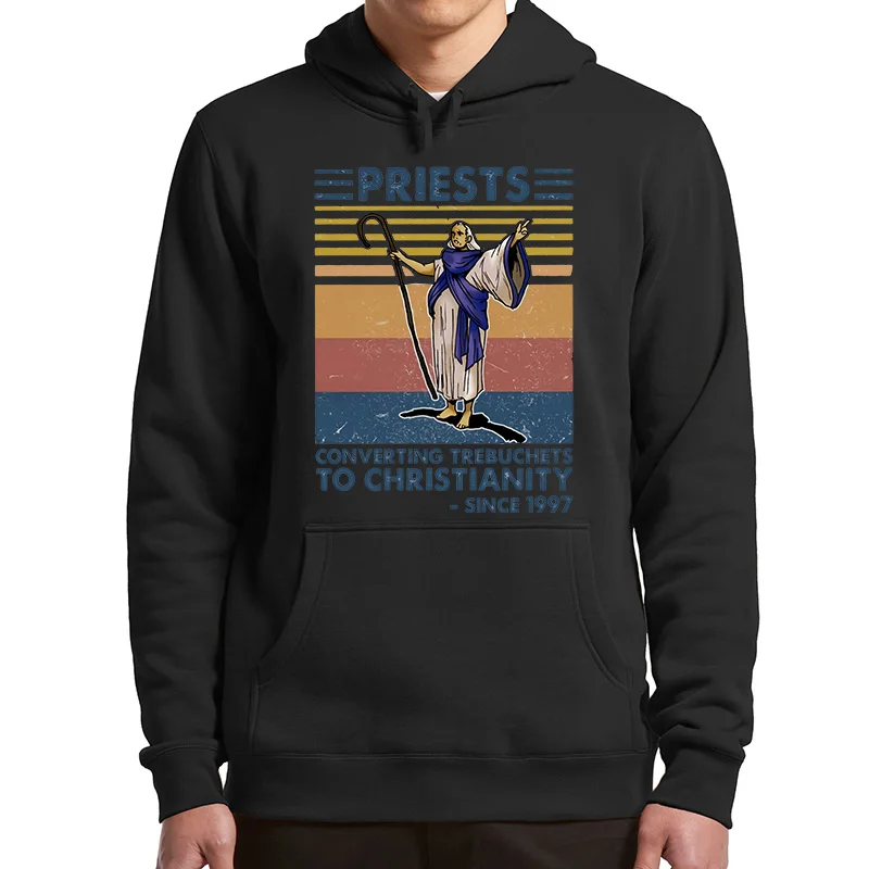

Age of Empires Hoodie Wololo Priests Vintage Christian Jesus Gaming Casual Sweatshirt Novelty Clothing For Video Game Fun