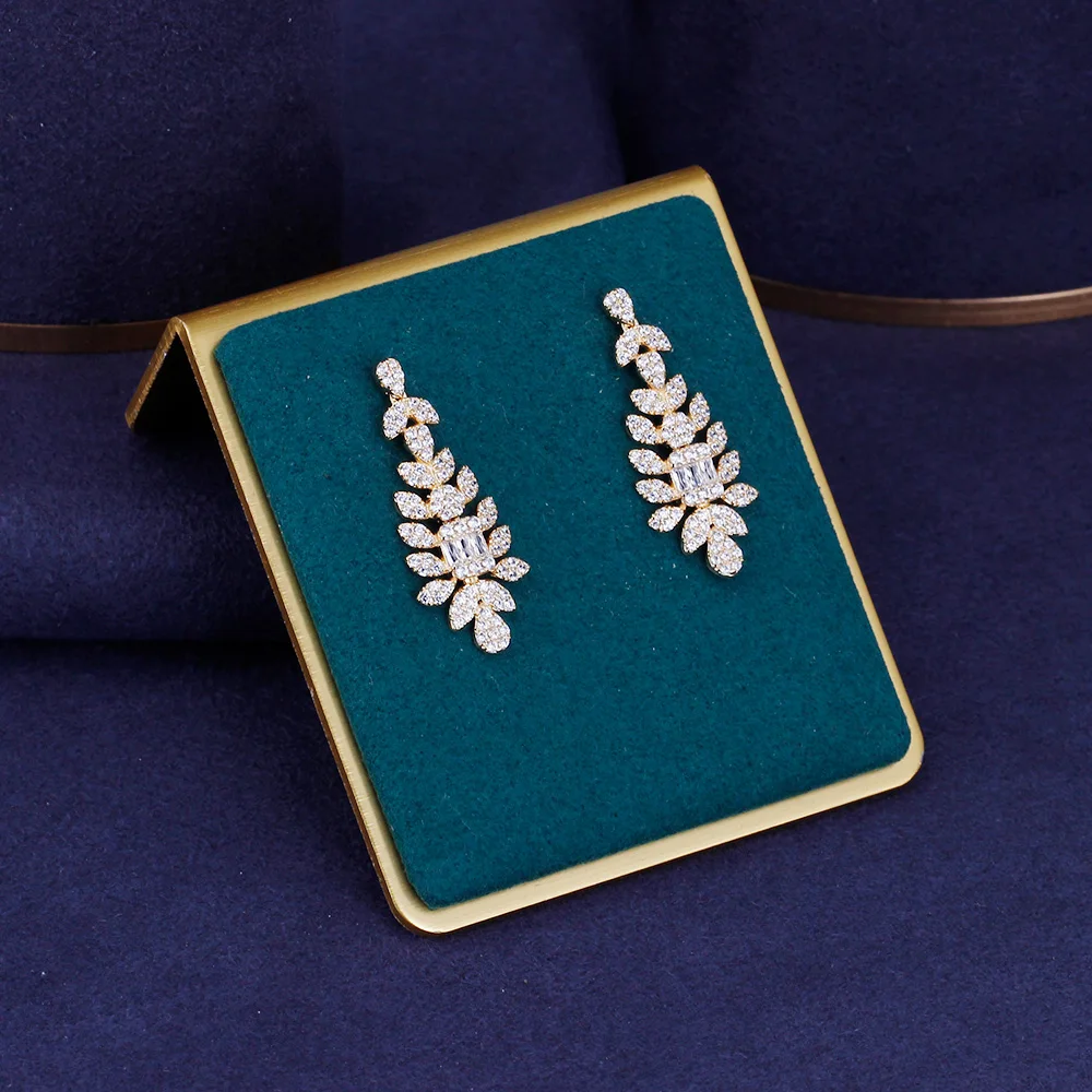 Романтические элегантные ювелирные наборы кубический цирконий ожерелье невесты