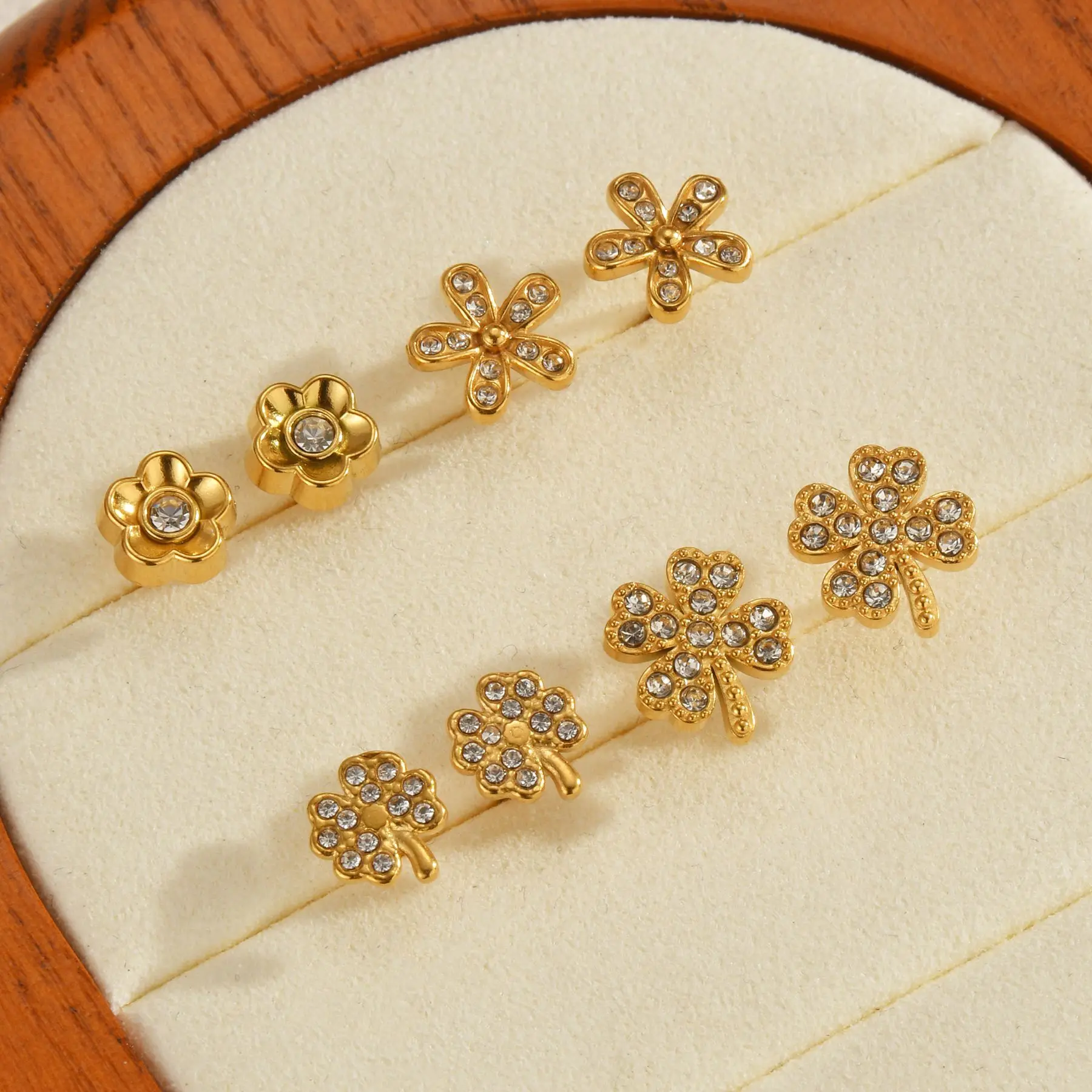 Freeteeme несколько стилей серьги-гвоздики для женщин золотого цвета из нержавеющей