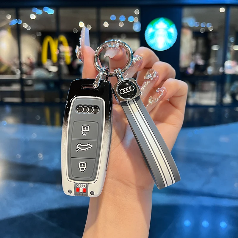 Чехол для автомобильного ключа Smart Remote Shell Audi A3 A4 B9 A6 A6L A7 4K A8 A8L E-tron Q5 Q7 Q8 C8 2019 2020 2021 D5