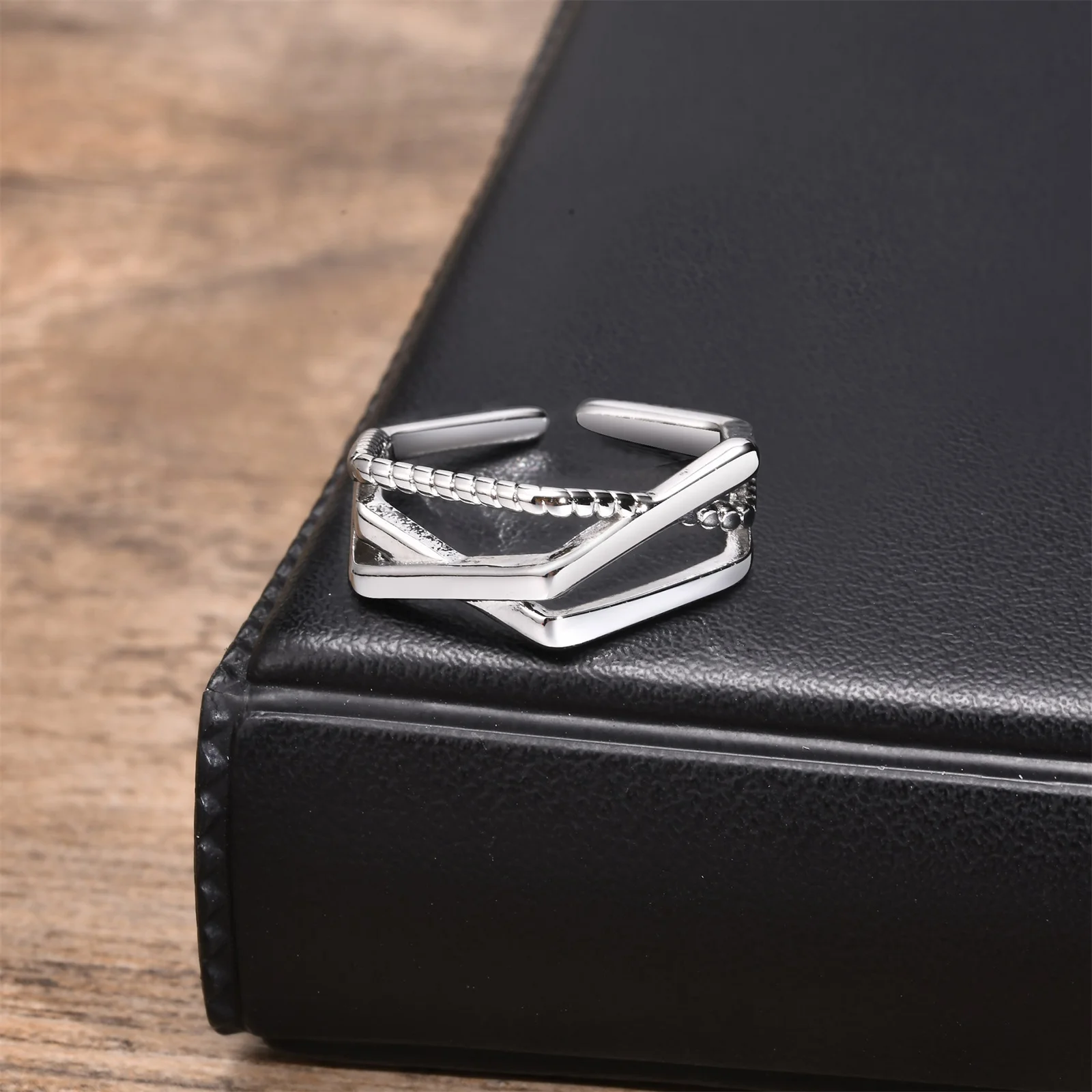 Геометрическое плетеное кольцо для мальчиков регулируемое в стиле хип-хоп