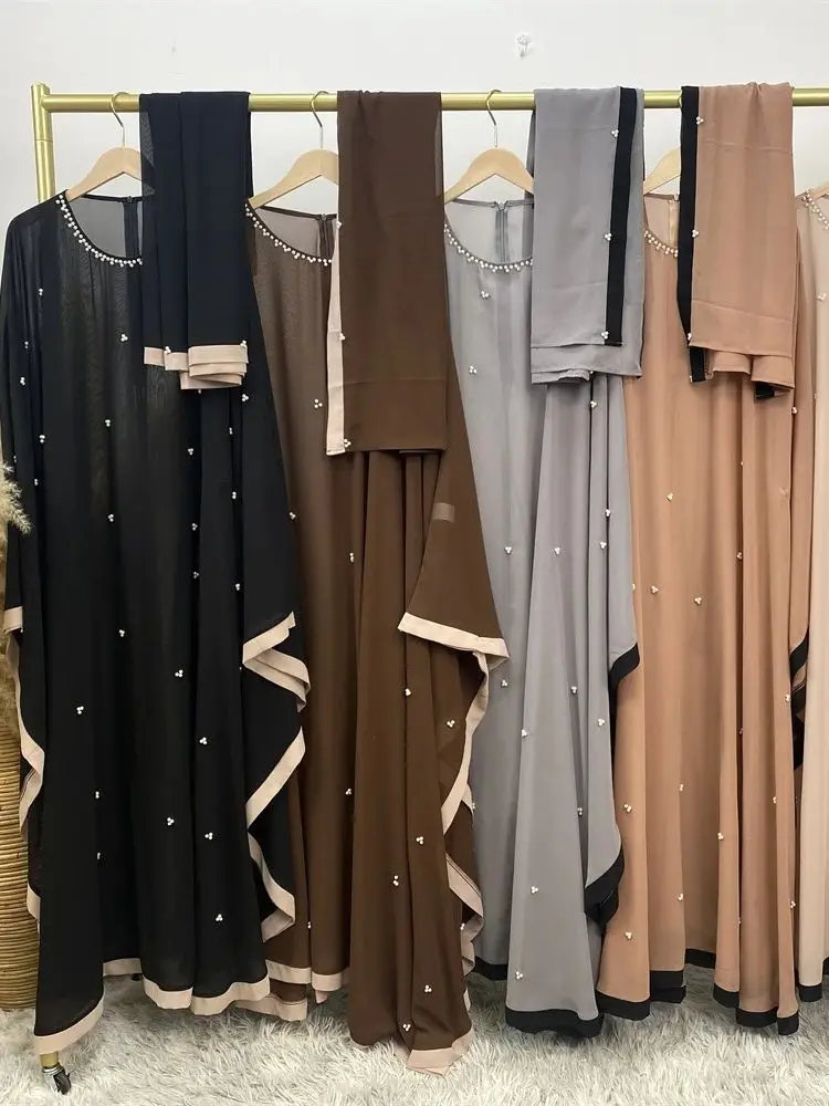 Рамадан Eid Khimar комплекты для мусульман Hijab платье молитвенная одежда женщин Abaya