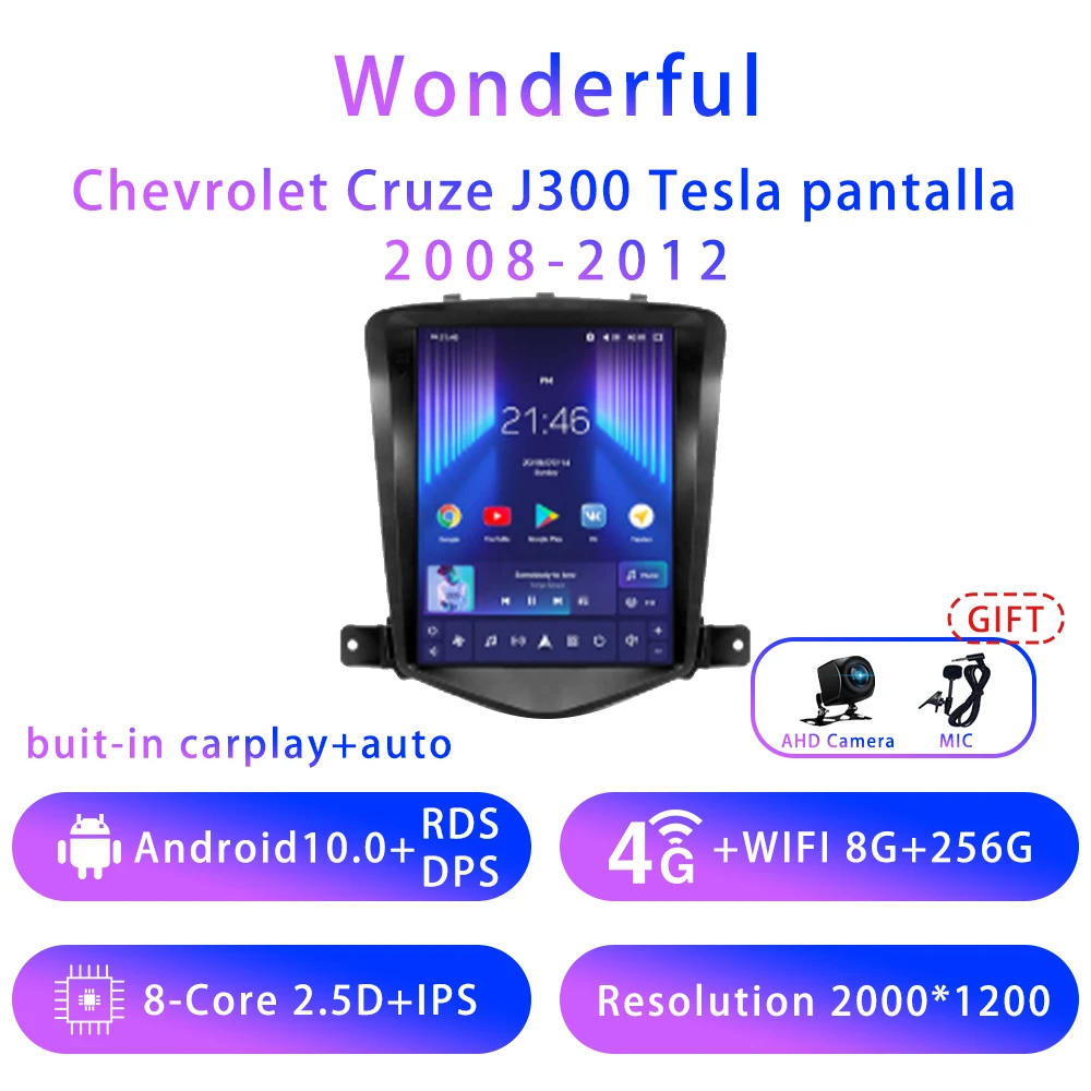 

Автомобильная Мультимедийная система для Chevrolet Cruze J300, 9,7 дюйма, Android 10, Wi-Fi, DSP