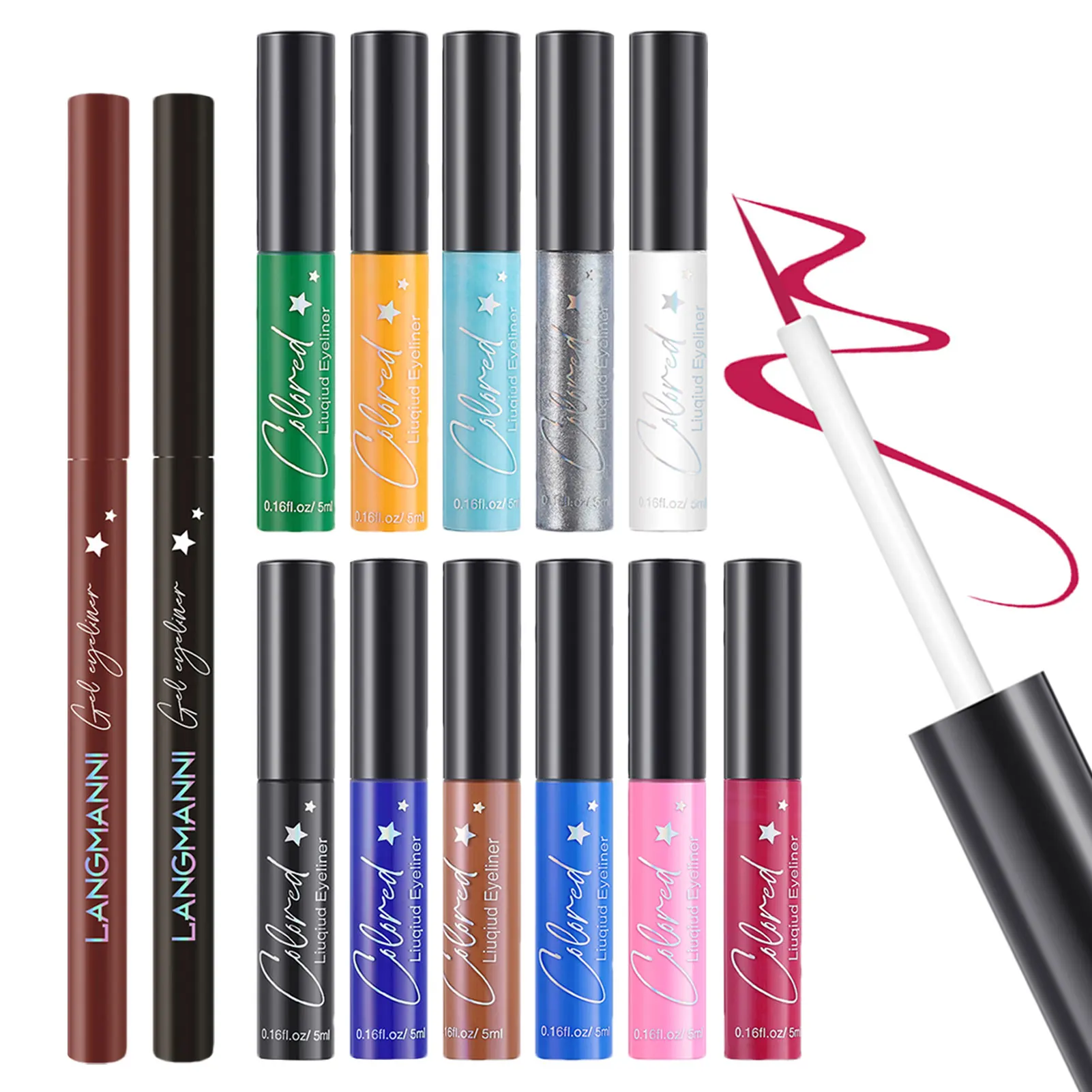 

Набор жидкой подводки для глаз, радужная подводка для глаз, быстросохнущие карандаши для макияжа глаз, стойкий набор для макияжа глаз, 13 цве...