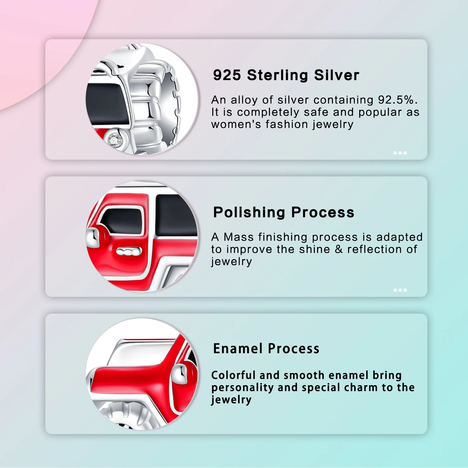 Стерлингового Серебра 925 красный джип автомобильный кулон подвеска подходит для