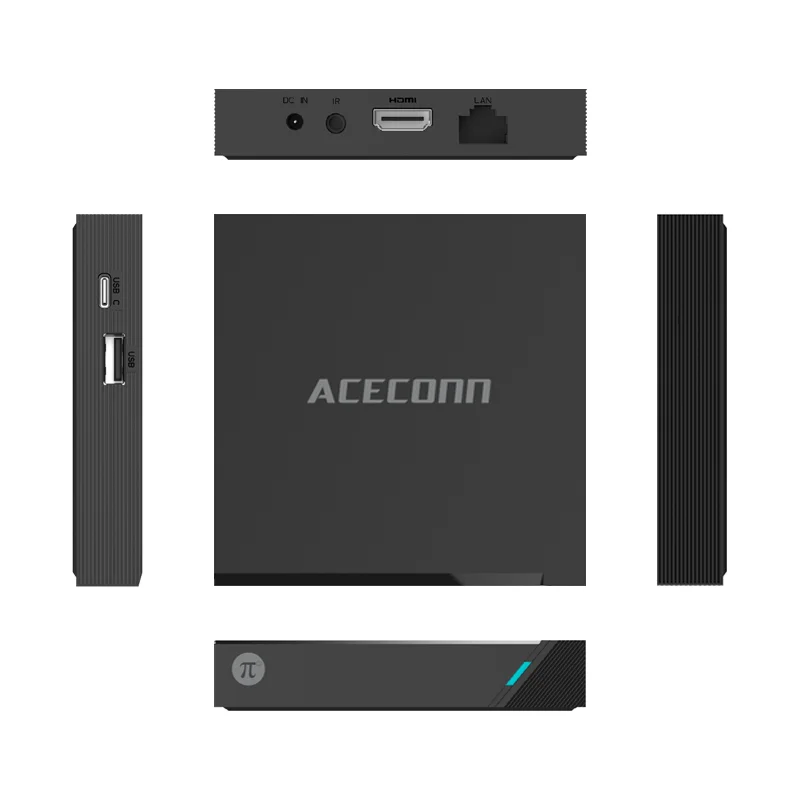 Фото ACECONN Streaming Linux IPTV Boxes 4k 60hz HDR10+ Smart STB Player TVONAIR Dual WiFi BT OTA Remote Control Pi2 π2 TV Box №2