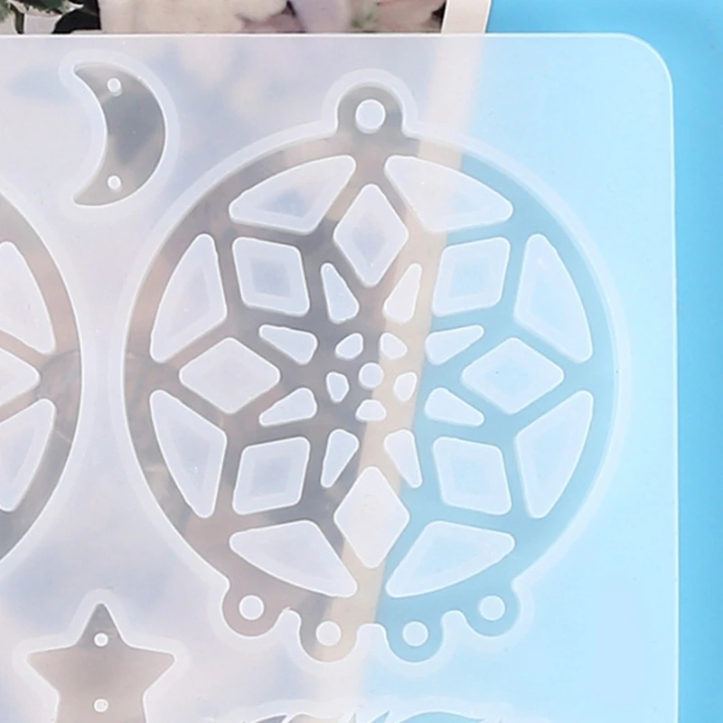 

69HB Casting Resin Mold Silicone Kit Key Chain/Wall Decoration Mould for Epoxy Resin Dream Catcher/feather Pendant Mold