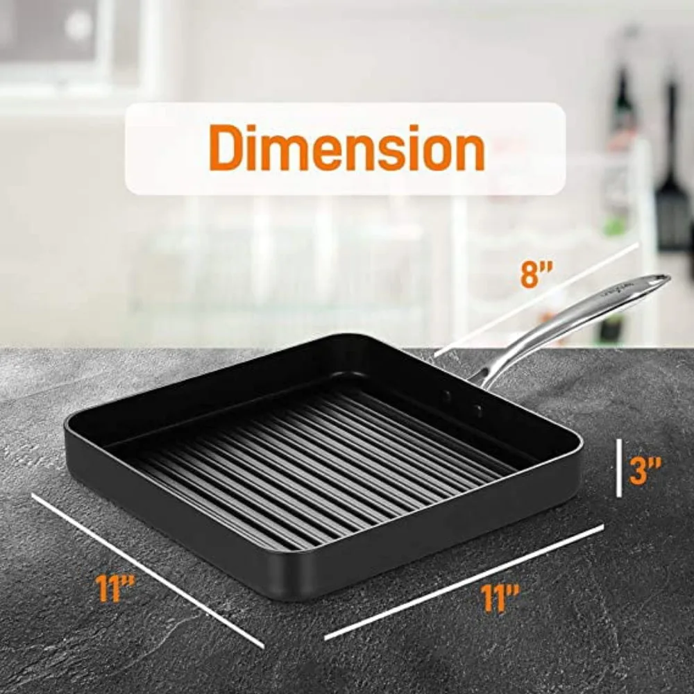 

BBQ Stove Griddle Pan Top Grill 11" Hard Anodized Nonstick