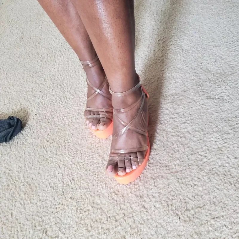 

Новинка лета 2019, Модные женские сандалии на каблуке, привлекательные Тапочки большого размера в африканском стиле, летняя одежда из ЭВА, сан...