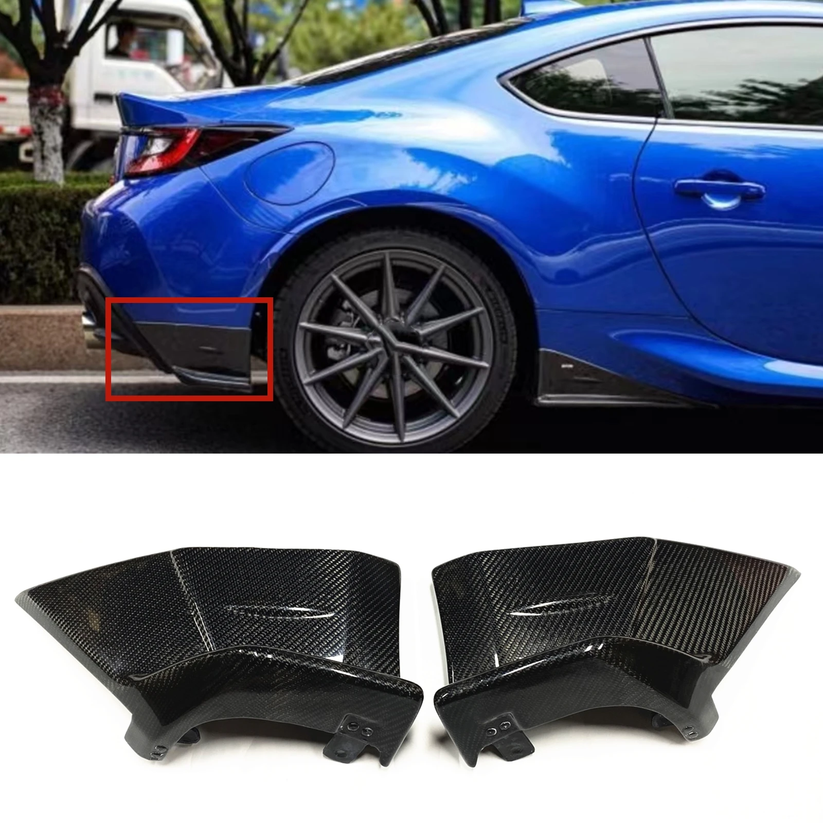 

Real Carbon Fiber Rear Bumper Side Cover Trim For Toyota GR86 ZN8 Subaru BRZ 2022+ Car Boot Lower Spoiler Splitter Molding Guard