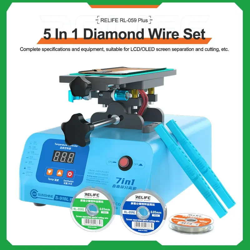 RL-059 Plus 5 в 1 линия разделения ЖК-экрана алмазная проволока 0 03/0 05/0 08 мм для iPhone Samsung