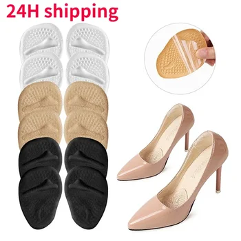 6 Pcs High Heel Shoes Front Forefoot Half Sole Pads Insert Ball Comfy Silicone Insoles Cushion Foot Care Forefoot Insoles Solid