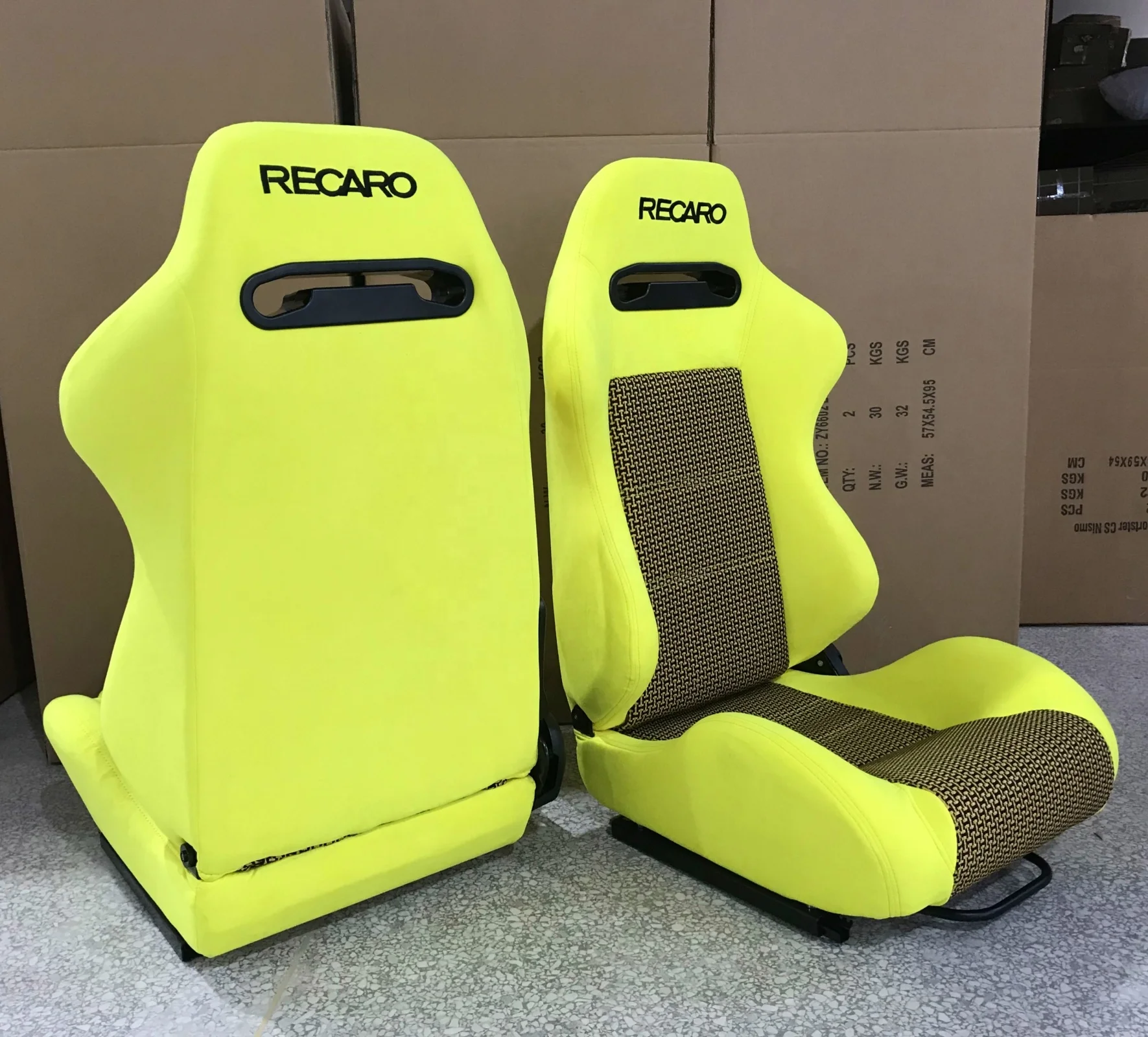 Универсальная пара желтых замшевых сидений Jiabeir Recaro с двойными замковыми направляющими (art.: 3920c7aaa4fbb) - 3920c7aaa4fbb