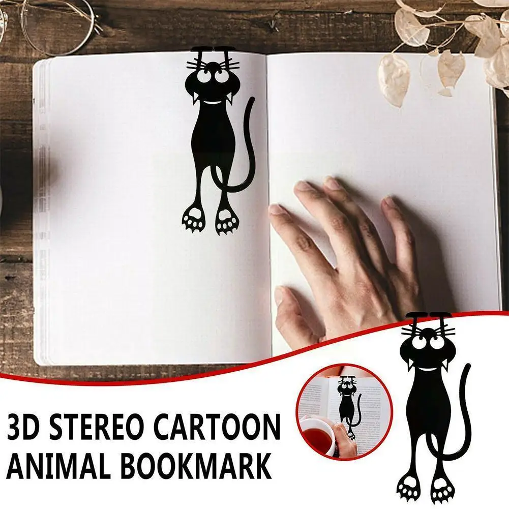 

1pc Hollow Kitten Bookmark 3d Stereo Cute Wacky Cartoon Lovely Plastic Bookmark For Student Girl Gift School Stationery Sup F6o1