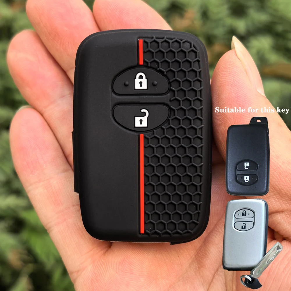 

2-кнопочный силиконовый брелок с дистанционным управлением, чехол-держатель для Toyota RAV4 Land Cruiser Camry Highlander Prado Prius