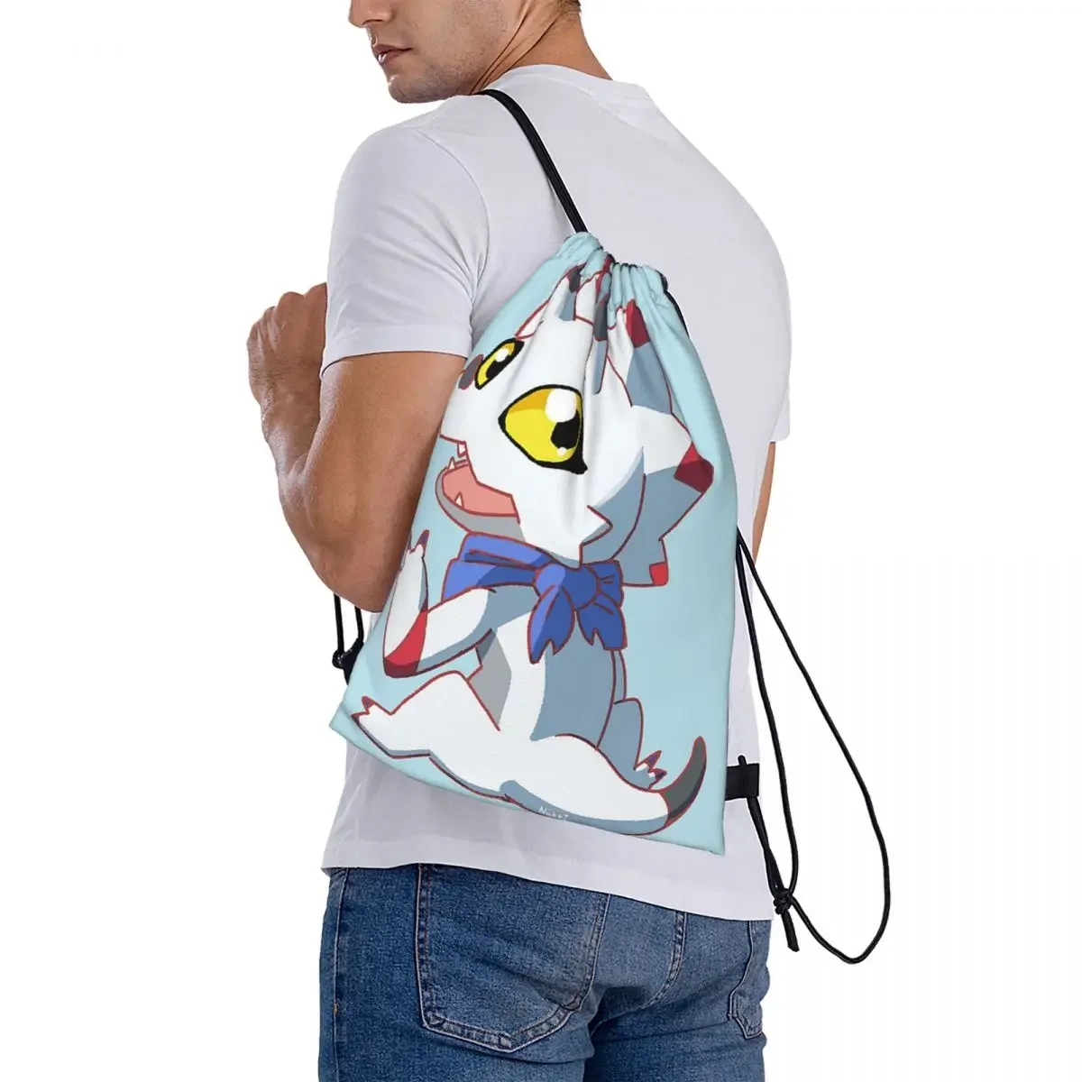 Рюкзаки Gammamon Digimon повседневные портативные сумки на шнурке карманная сумка для