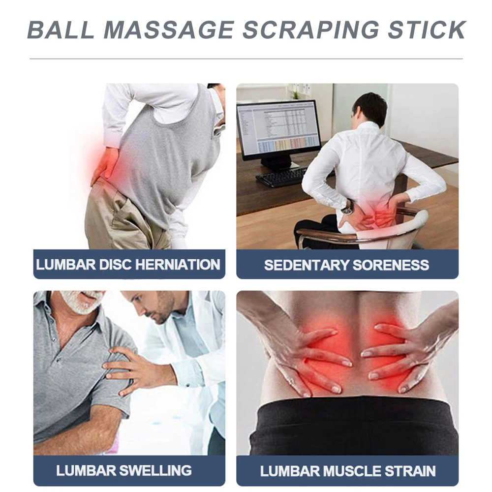 1 шт. многофункциональный роликовый массажный палочка с магнитным шариком