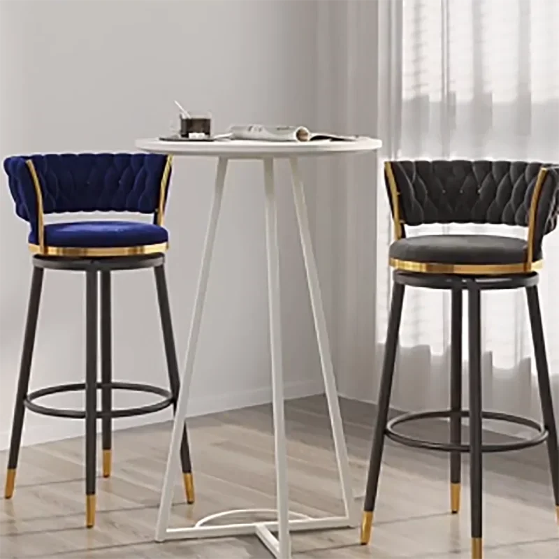 Высокий Железный барный стул для библиотеки роскошная стойка ресепшна