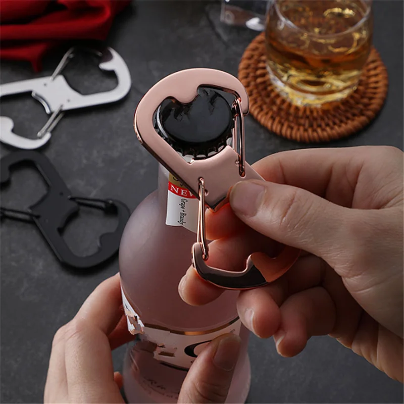 

Kitchen Gadgets Bottle Opener Stainless Steel Figure 8 Carabiner Outdoor Keychain Beer Tools Soda Cap Opener Bar Accessories.75z