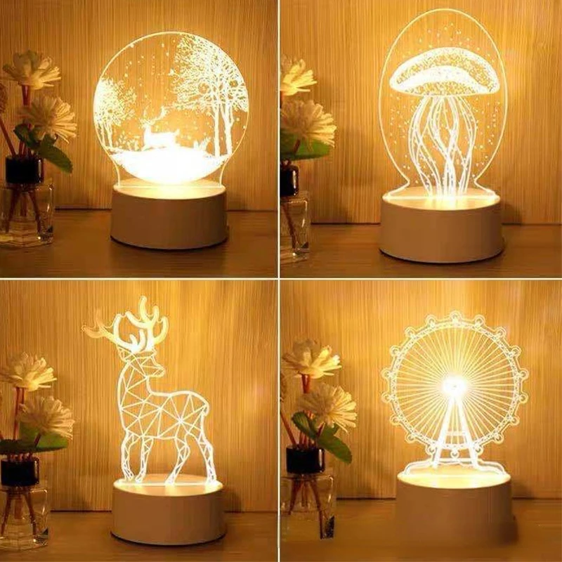 

3D Small Night Light Bedroom Table Lamp Decoration Creative Dream Sleep Night Light Romantic Birthday Gift Home Decore