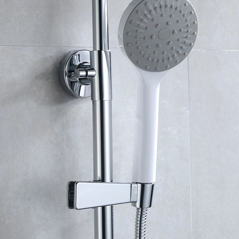 

Universal Handheld Shower Head Rail Slider Holder Clip-on Shower Head Holder for Slide Bar 45° Adjustable Shower Holder Y5GB
