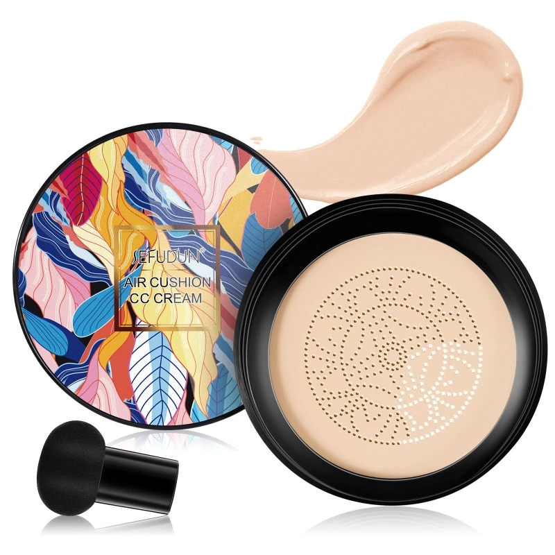 

Air Cushion CC Cream Mushroom for Head Foundation,Moisturizing BB Cream Makeup Lasting Oil Control Moisturizing Conceale