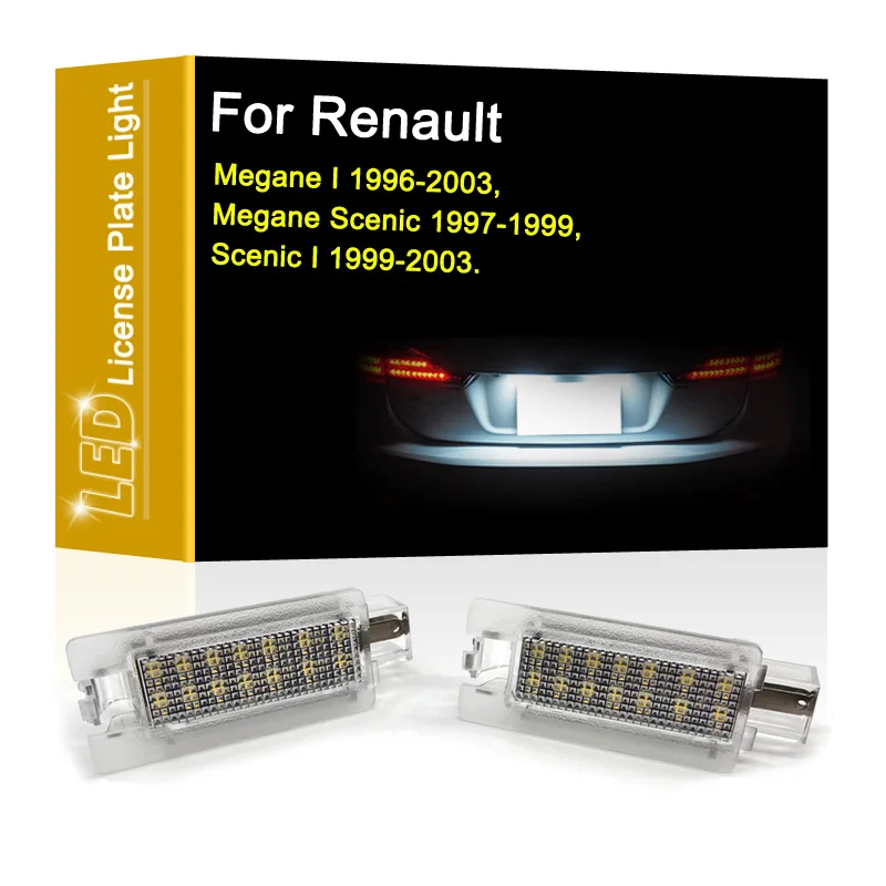 

12V LED Number Plate Lamp For Renault Megane I 96-03 Megane Scenic 97-99 Scenic I 99-03 White License Plate Light Assembly
