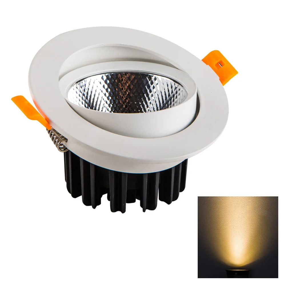 

Mild Decoration Adjustable COB Led Light Recessed Garden Round Anti Glare High Brightness Home Energy Saving Office Ceiling Lamp