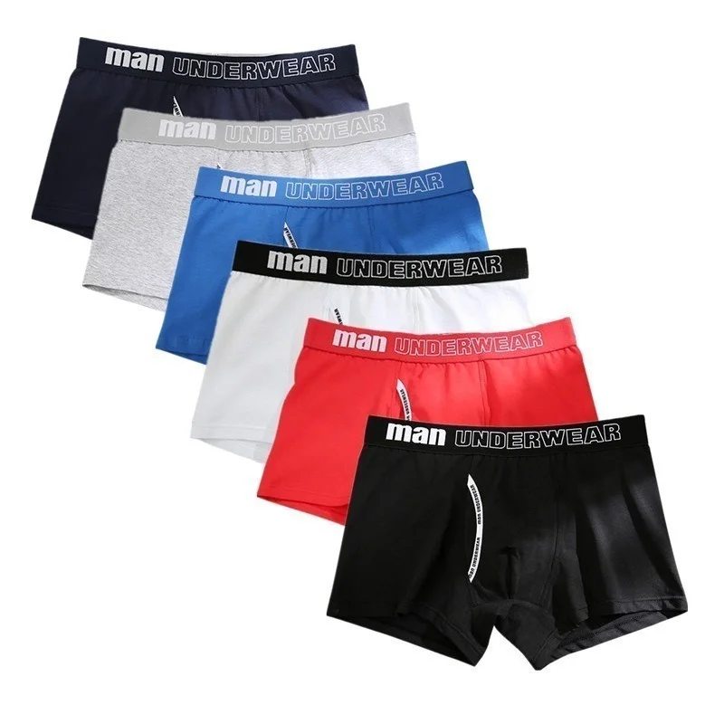 

6pcs/Lot Cotton Mens Underpants Soft Boxer Men Breatable Solid Underwear Flexible Boxersorts Cuecas Vetement omme 365