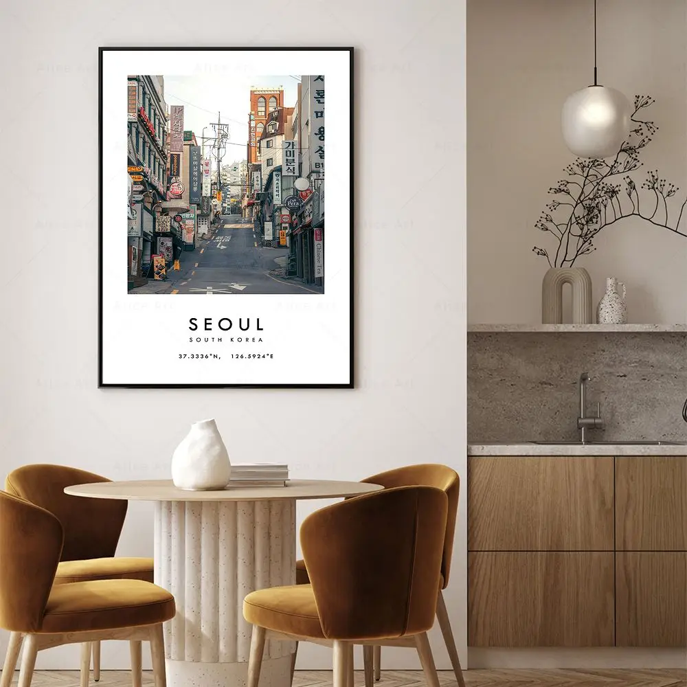 Постер Сеула Южная Корея фотография путешествия печать корейский пейзаж