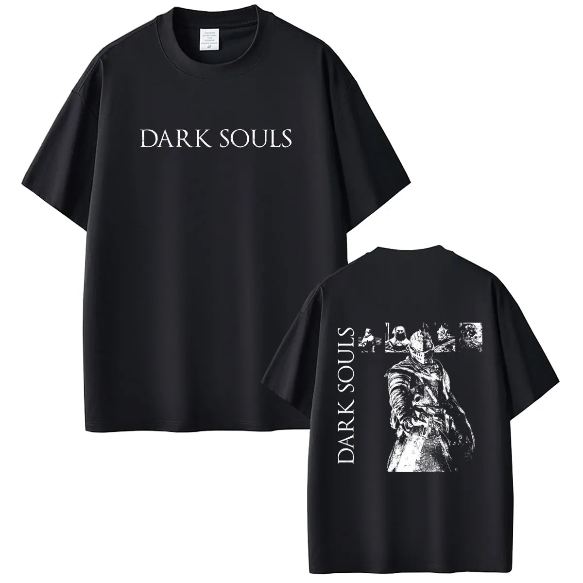Фото Футболка Game Dark Souls Oscar of Astora, унисекс, повседневная, из мягкого хлопка, топы для мужчин и женщин, в стиле 90-х, готический рок, оверсайз, уличная одежда №2