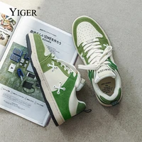yiger mens japanese sneakers skate shoes spring new trendy all match thick soled casual shoes womens retro moral training shoe