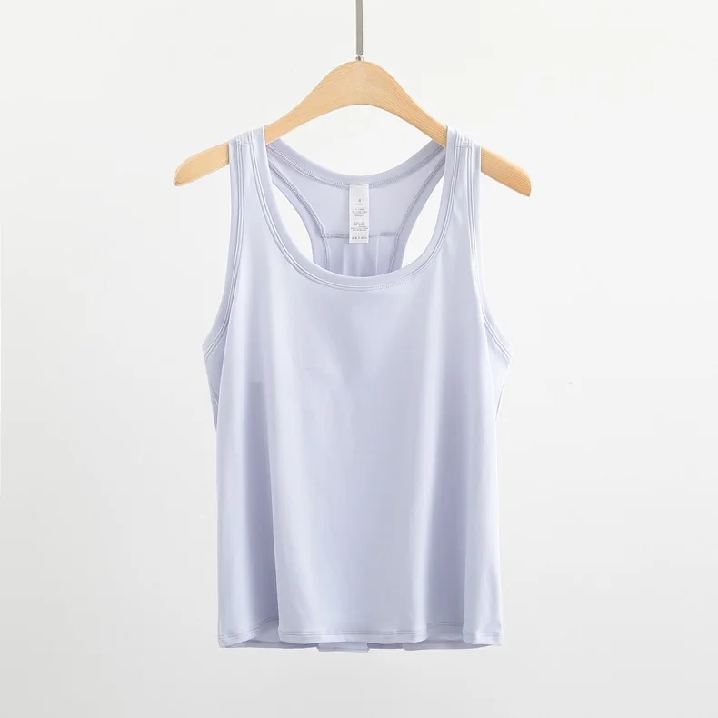 Lulu Yoga Wear Vest Women Loose Fit Gym Crop Tank Women Sports Sleeveless Vest Solid Quick Dry Tank Running Exercise Ftness Tops