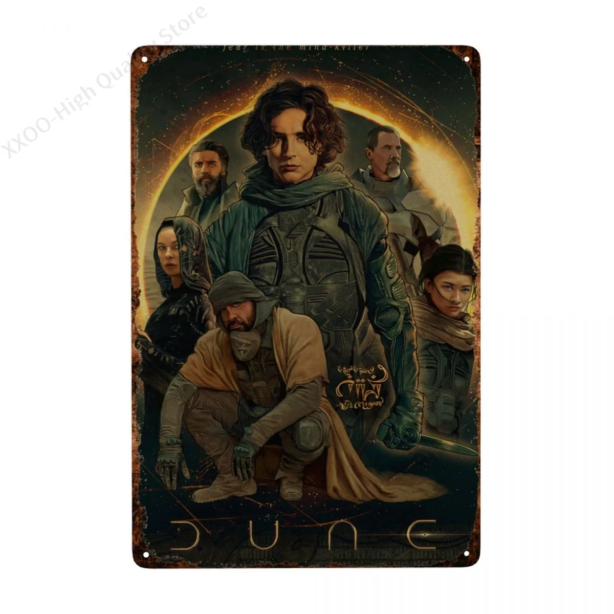 

Dune 2021 Movie Poster - Vintage Metal Tin Sign Poster Plaque Wall Decor Bar Cafe Garden Outdoor Decoration Garage