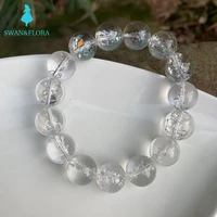 14mm natural stone quartz bracelet genuine azeztulite crystal high frequency woman man gemstone jewelry bracelets on hand